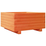 Garden Planter Wax Brown 50x50x26.5 cm Solid Wood Pine 847295