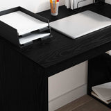 Desk with Shelf Black Oak 108 x 55 x 103.5 cm Engineered Wood 869459