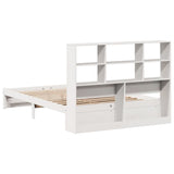 Bookcase Bed without Mattress White 140x190cm Solid Wood Pine 3322386