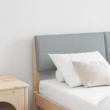 Upholstered Headboard Light Grey 150 cm Solid Pine Wood 879114