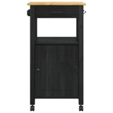 Kitchen Trolley MONZA Black 48 x 40 x 88.5 cm Solid Pine Wood 42027034