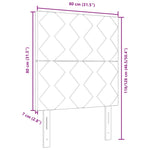 ZNTS LED Headboard Diamond Blocks Design Black 80 cm Fabric 3338477