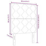 ZNTS LED Headboard Diamond Blocks Design Black 80 cm Fabric 3338477
