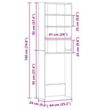 Washing Machine Cabinet White 64x24x190 cm 808404