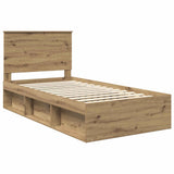 Bed Frame Artisian Oak 100 x 200 cm Solid Pine Wood 3411054