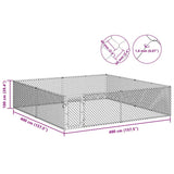 170820 Outdoor Dog Kennel Galvanised Steel 4x4x1 m