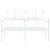 Metal Bed Frame without Mattress with Footboard White 135x190cm 373953