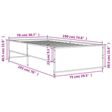 Bed Frame without Mattress Black 75x190 cm Small Single 845251