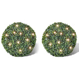 Artificial Leaf Topiary Ball 27 cm Solar LED String 2 pcs 270057