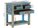 Sideboard Turquoise 55x30x76 cm Solid Wood Mango 355011