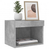Bedside Cabinets with LED Lights Wall-mounted 2 pcs Concrete Grey 837120
