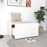 808666 Hall Bench 80x40x45 cm White Engineered Wood