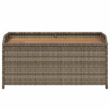 Storage Bench Grey 100x50x52 cm Poly Rattan and Acacia Wood 365950