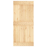 Sliding Door with Hardware Set 95x210 cm Solid Wood Pine 3203183