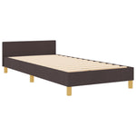 ZNTS Bed Frame Dark Brown 90x200 cm Fabric 3344700