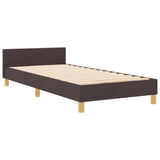 ZNTS Bed Frame Dark Brown 90x200 cm Fabric 3344700