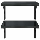 Wall Shelves 2 pcs 50x40 cm Black Stainless Steel 3214517