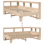 Bookcase Bed without Mattress 90x200cm Solid Wood Pine 3324547