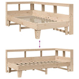 Bookcase Bed without Mattress 90x190cm Solid Wood Pine 3324559