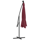 Cantilever Garden Parasol with LED Lights Bordeaux Red 350 cm 313782