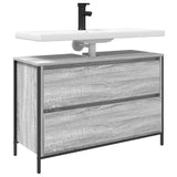 Bathroom Basin Cabinet with Drawers Grey Sonoma 90x34.5x60 cm 861880