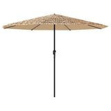 Garden Parasol with LEDs and Steel Pole Brown 324x324x247 cm 4005122