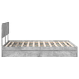 Storage Bed Concrete Grey 150 x 200 cm Engineered Wood 3412265