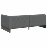 Corner Bed Frame with Headboard Dark Grey 90 x 200 cm Fabric 42016496
