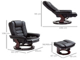 Recliner Chair With footstool, Recliner Armchair up to 130kg Weight Capacity, 135&deg Reclining T3398P343225