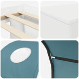 Bed with Tunnel 4 pcs White and Light Blue Engineered Wood 3423666