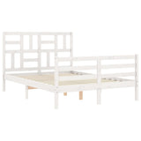 Bed Frame without Mattress White 140x200 cm Solid Wood 3194897