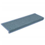 Stair Mats 15 pcs 65x21x4 cm Sea Blue Rectangular Edge 326194