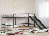 Kids'Loft Bed Frame with Slide Black and Anthracite 42020775