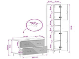 2 Piece Bathroom Cabinet Set HAARLEM Black Engineered Wood 3417532