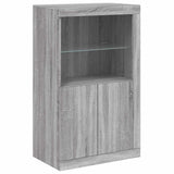 Sideboard with LED Lights Grey Sonoma 181.5x37x100 cm 3209154