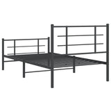 Metal Bed Frame without Mattress with Footboard Black 100x190cm 355573
