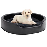 Dog Bed Black 79x70x19 cm Plush and Faux Leather 171262