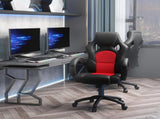Office Chair Faux Leather Swivel Computer Desk Chair for Home Office with Wheels Armrests Black T3398P328249