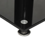 Speaker Stands 2pcs Black&Silver Tempered Glass 2 Pillars Design 51807