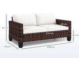 Two-Seater Rattan Outdoor Sofa - Brown T3398P328397