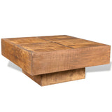 ZNTS Coffee Table Brown Square Solid Mango Wood 241132