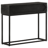 Console Table Black 90x30x76 cm Solid Wood Mango and Iron 372008