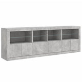 Sideboard with LED Lights Concrete Grey 202x37x67 cm 3209012