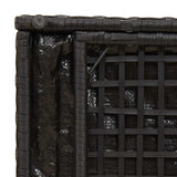 Cushion Box with Storage Black 50 x 50 x 50 cm Poly Rattan 365408