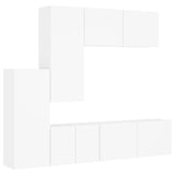 5 Piece TV Wall Units White Engineered Wood 3216489