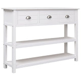 ZNTS Sideboard White 108x30x76 cm Solid Paulownia Wood 338545