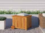 Garden Storage Box with Wheels 60x50x58 cm Solid Wood Acacia 319710