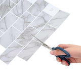 Subway Tile 20 pcs White Marble 30 x 30 cm Polyurethane and PET 42046130