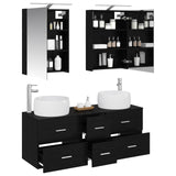 Bathroom Furniture Set 5 pcs Black Oak 3407032