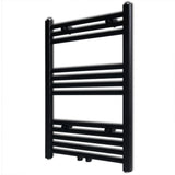 Black Bathroom Central Heating Towel Rail Radiator Straight 500x764mm 141905